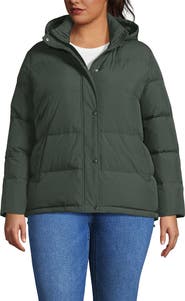 Lands' End Plus Size Wide Channel 600 Down Puffer Jacket