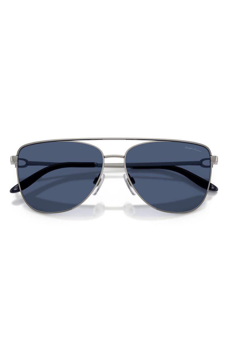 Ralph Lauren 59mm Pilot Sunglasses, Alternate, color, Shiny Gunmetal / Dark Blue