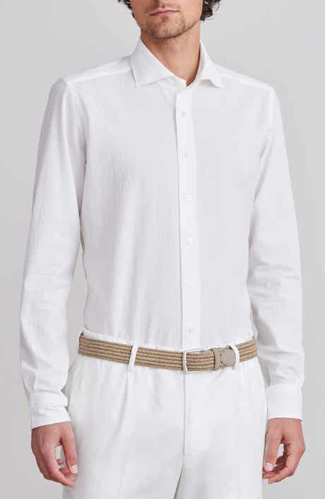 Emanuel Berg Textured Sartorial Stretch Cotton Dress Shirt