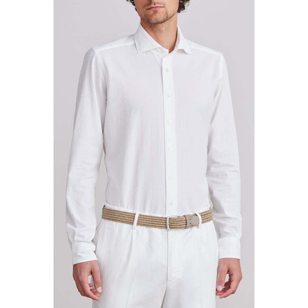 Emanuel Berg Textured Sartorial Stretch Cotton Dress Shirt