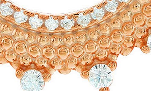 Suzy Levian Cubic Zirconia Milgrain Sunburst Frontal Hoop Earrings