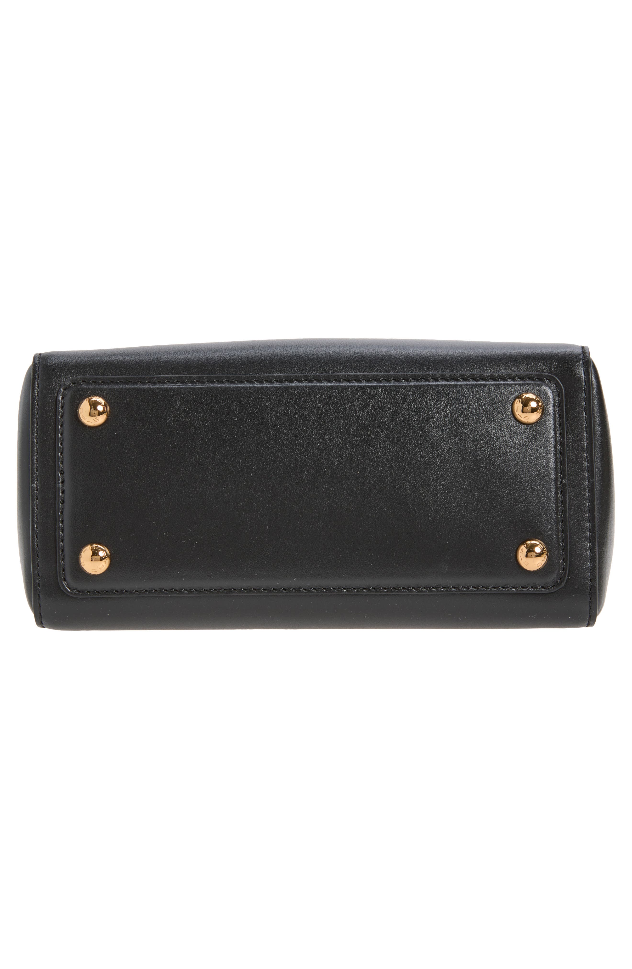 Small Vela Leather Shoulder Bag, Alternate, color, BLACK