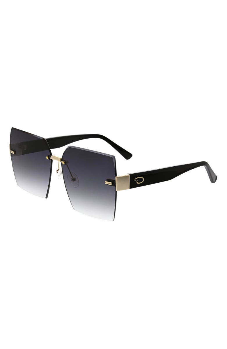 Oscar de la Renta 63mm Large Rimless Square Sunglasses, Alternate, color, Black