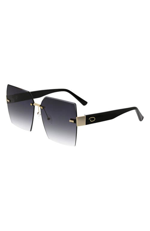 Oscar De La Renta 63mm Large Rimless Square Sunglasses In Black