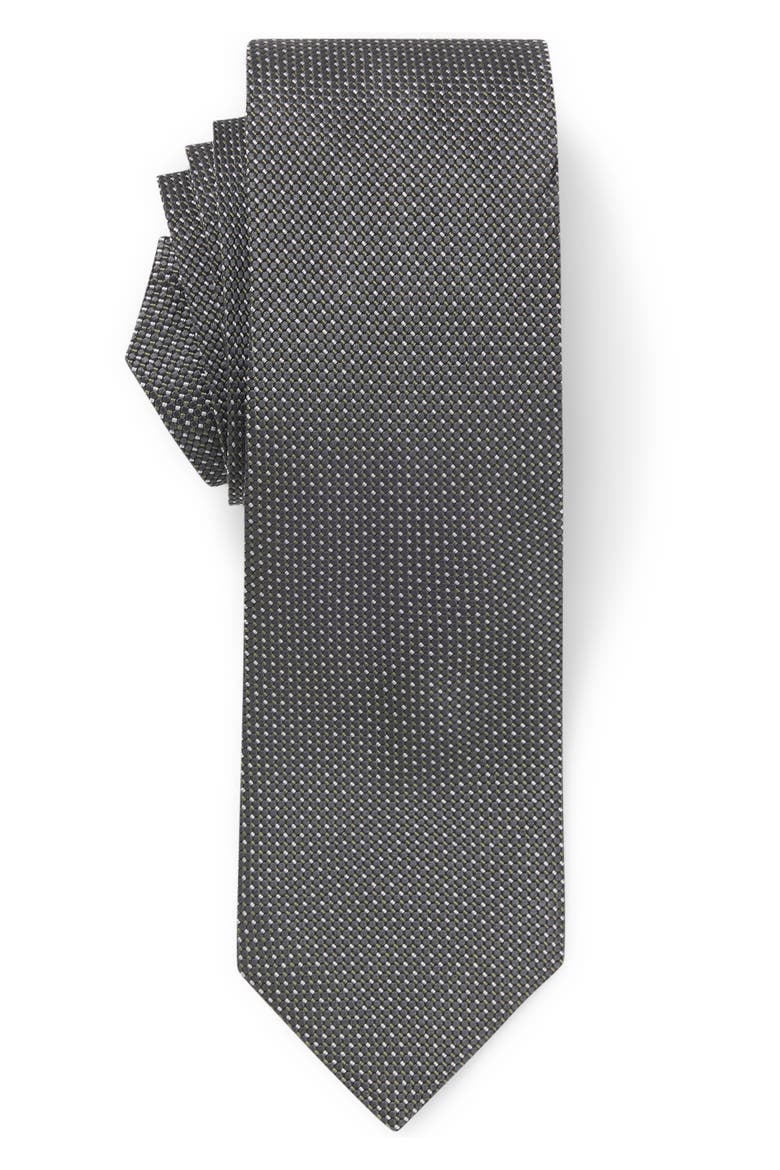 Neat Silk Tie, Main, color, DK GY