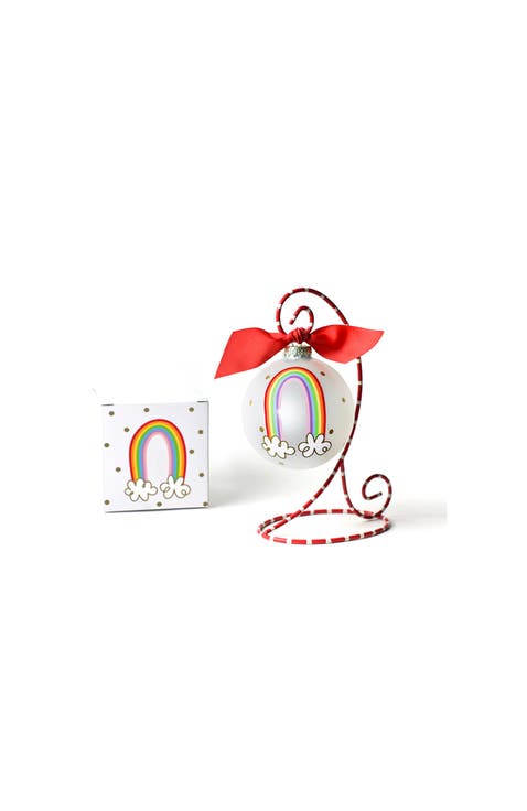 Rainbow of Hope Glass Ornament with Stand