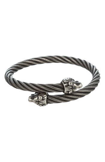 Eye Candy Los Angeles Lion Wire Beacelet In Silver