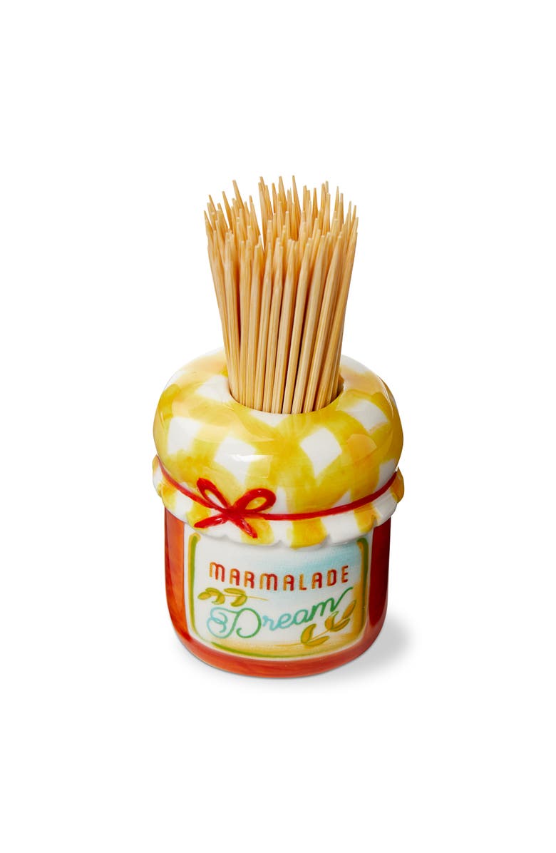 tag Jam Jar Toothpick Holder Set Stylish Kitchen Accessory, Main, color, Red