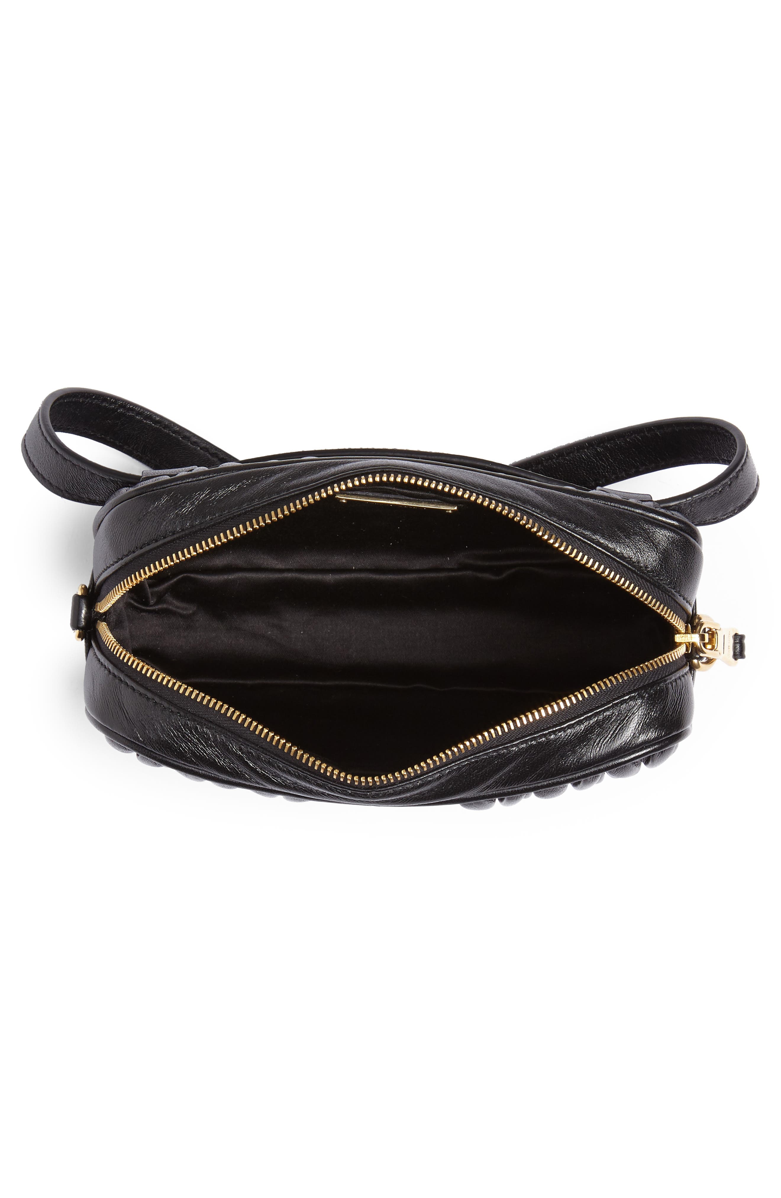 Miu Miu Rider Matelassé Leather Belt Bag, Alternate, color, 