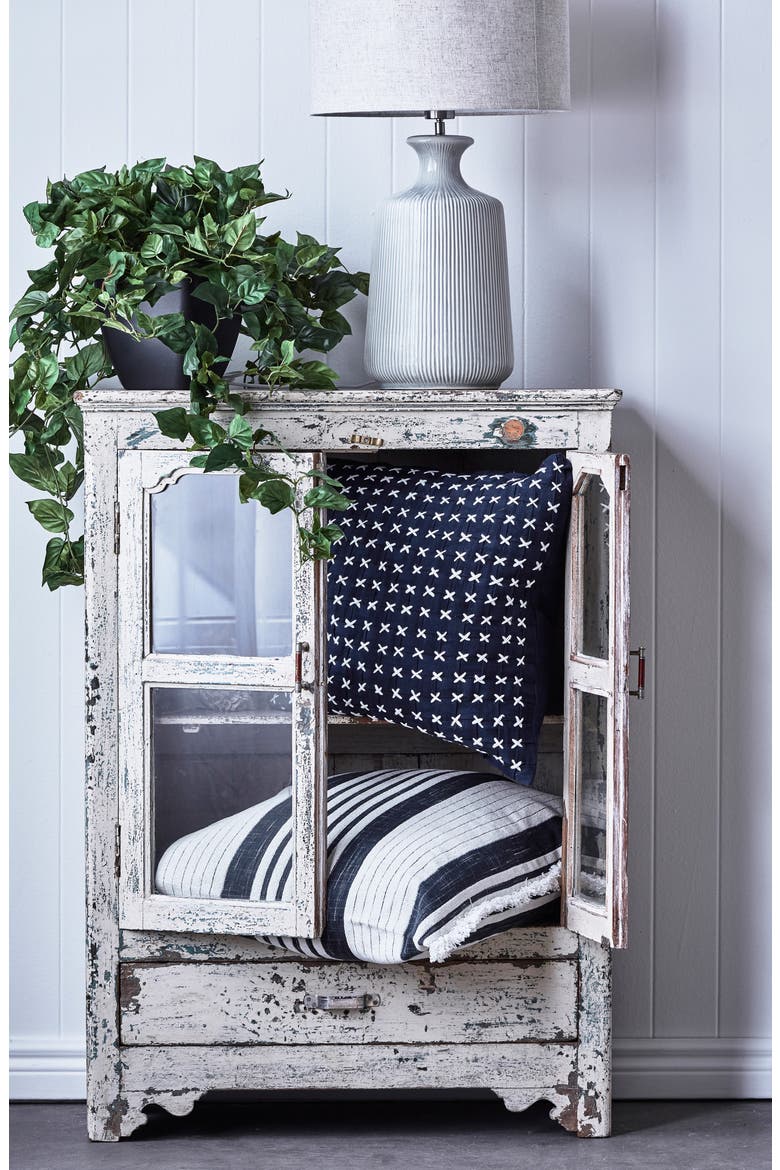 Chilled Chenille Accent Pillow, Alternate, color, NAVY/ WHITE