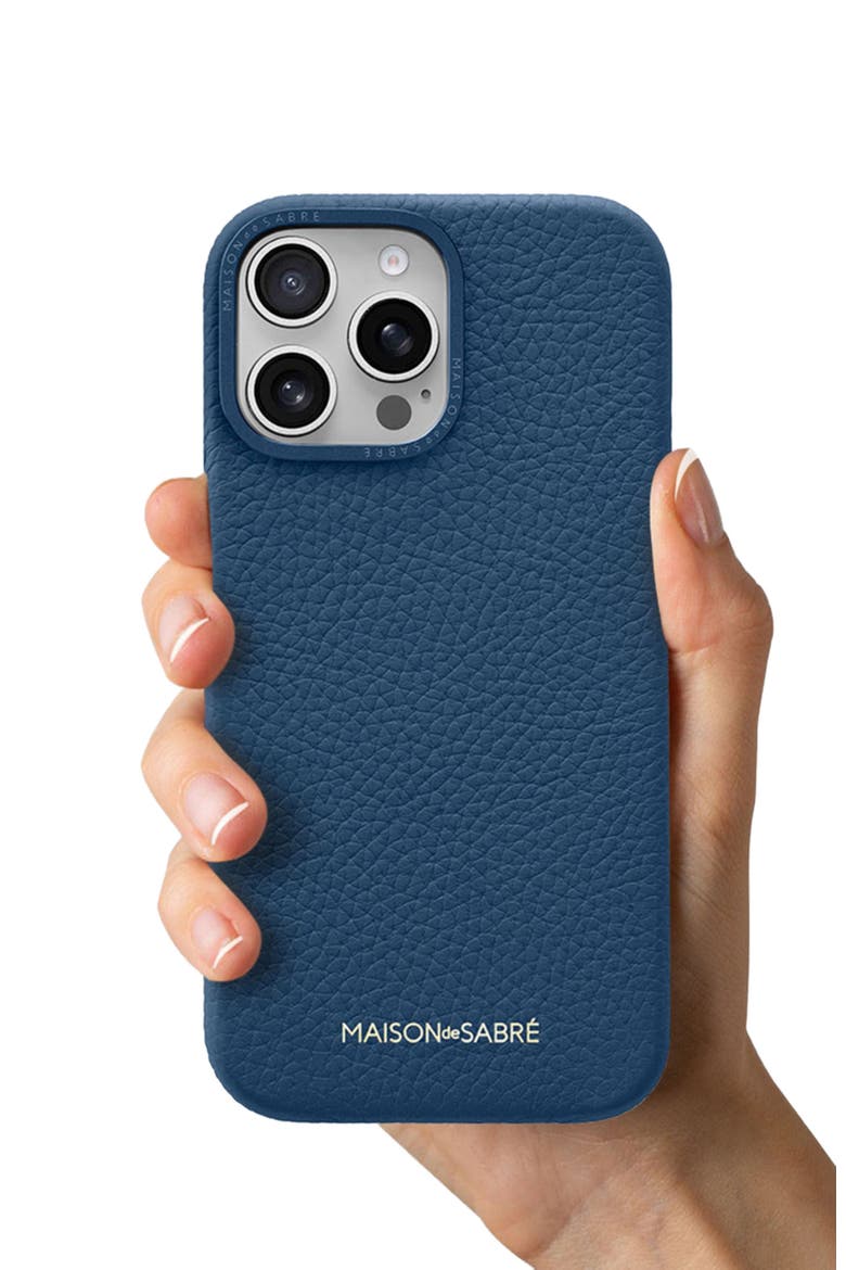 Leather Phone Case, Alternate, color, Pacific Blue