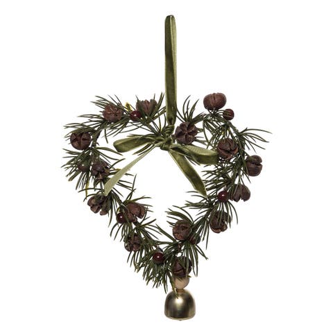 Green Berry Heart Wreath Christmas Tree Ornament