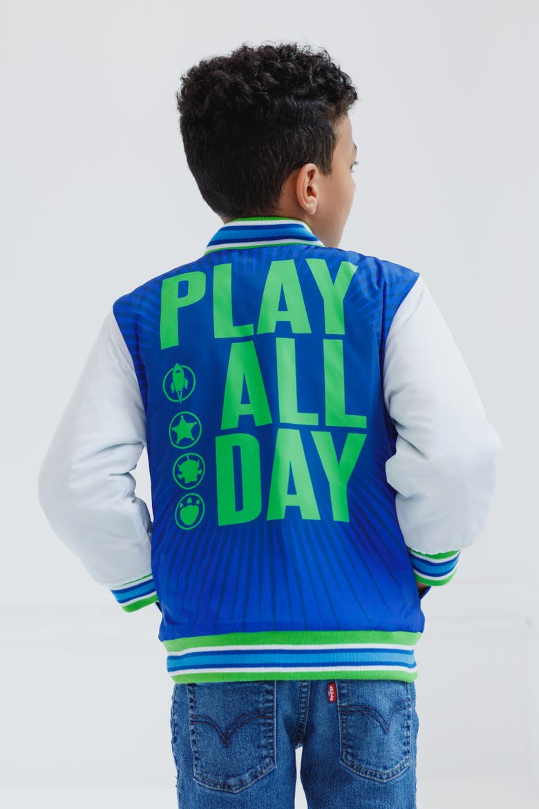Toy Story Zip-Up Bomber Jacket, Alternate, color, Blue White Toy Story