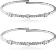 CZ by Kenneth Jay Lane 2-Pack Square Cut CZ Flex Wrap Bracelet