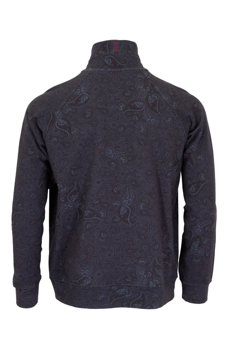 Lords of Harlech Craig Brushed Interlock Quarter Zip Pullover, Alternate, color, Montgat Paisley Black