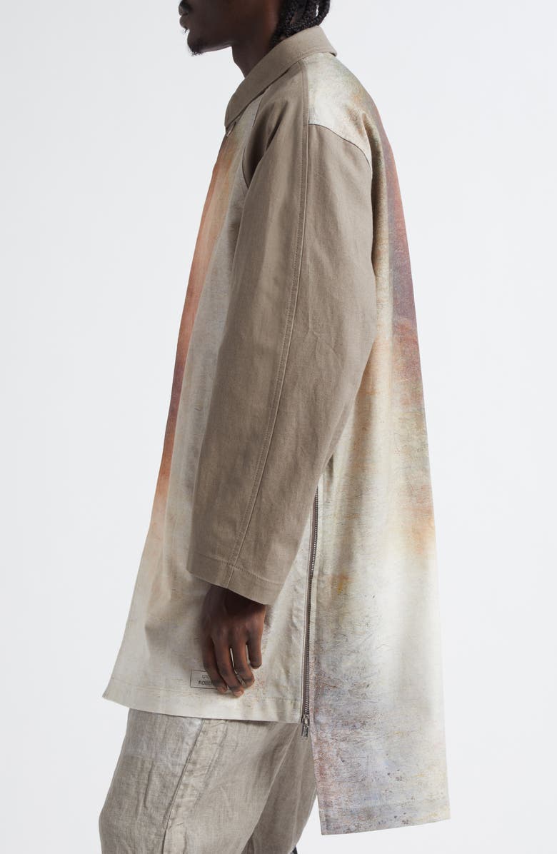 Undercover Bosisio Raglan Sleeve Cotton Blend Coat, Alternate, color, Grey/ Beige Base