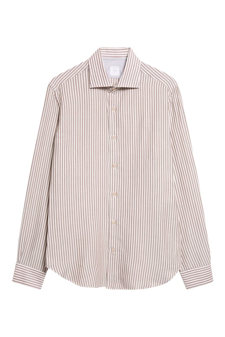 Dandy Stripe Button-Up Shirt, Alternate, color, 05 BROWN