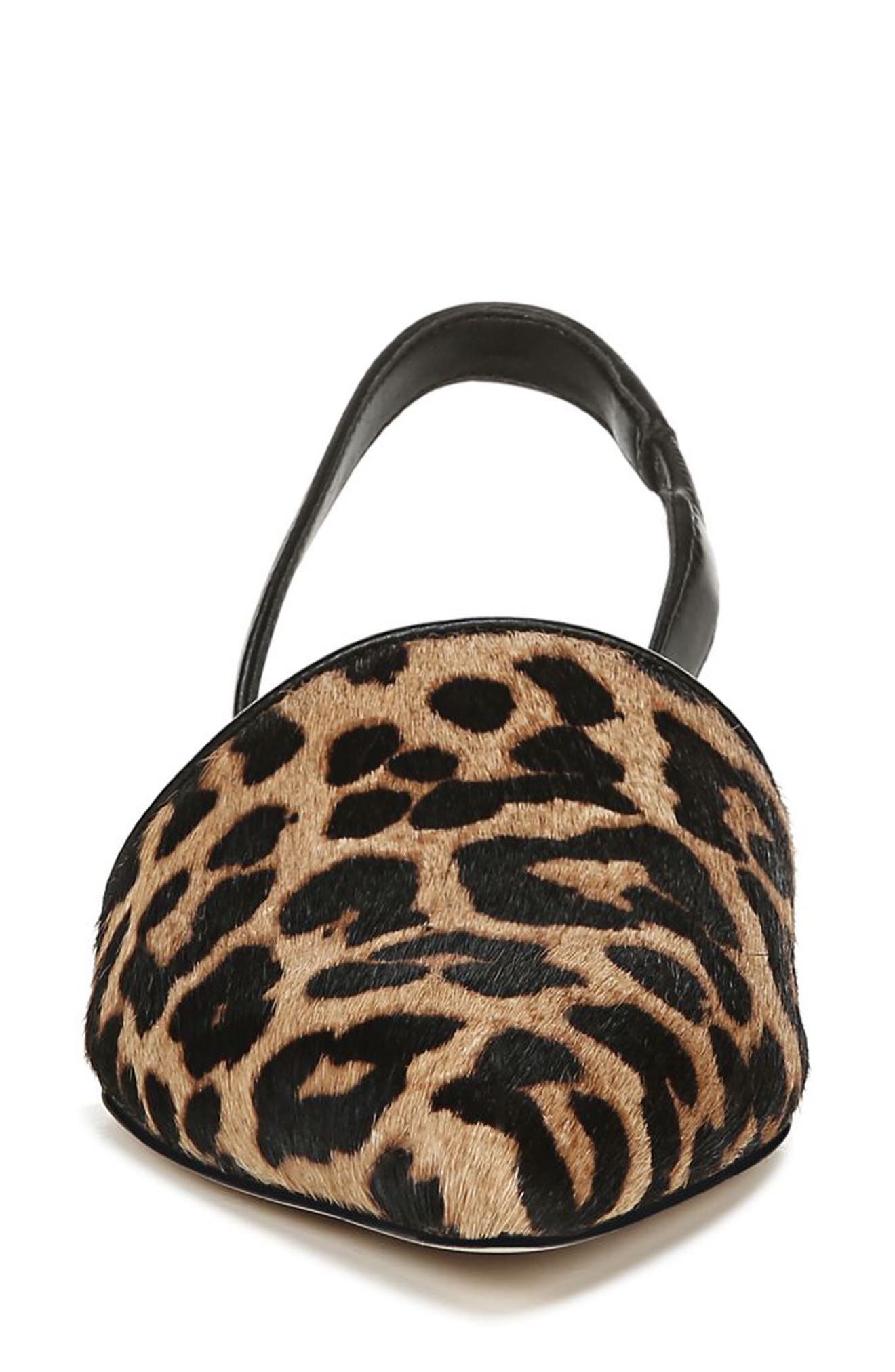 Pointed Toe Slingback Flat, Alternate, color, LEOPARD PRINT CALF HAIR