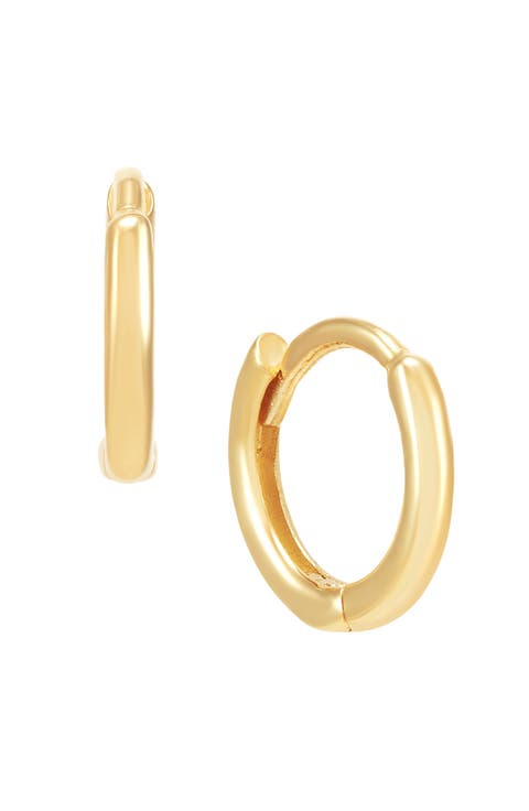 14K Gold Huggie Hoop Earrings