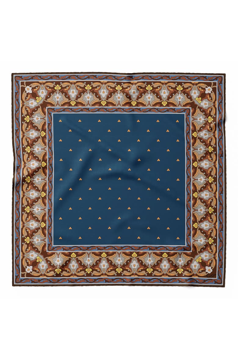 Enrico - Silk Pocket Square for Men, Main, color, Dark Blue