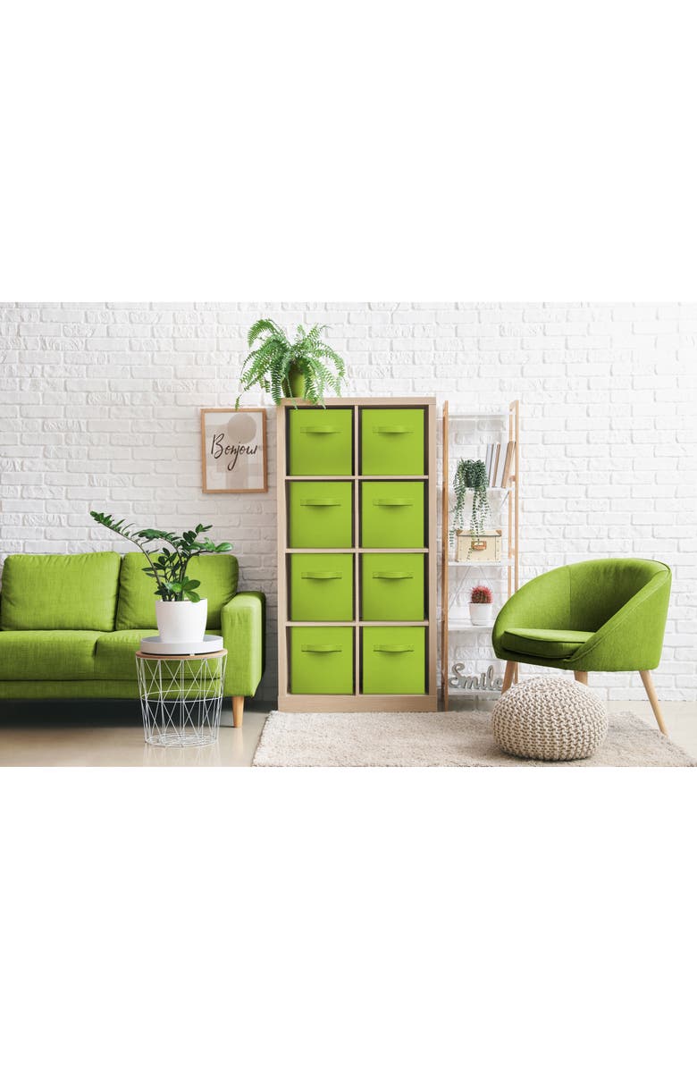 SORBUS 8-Pack Foldable Storage Cube Bins, Alternate, color, Green