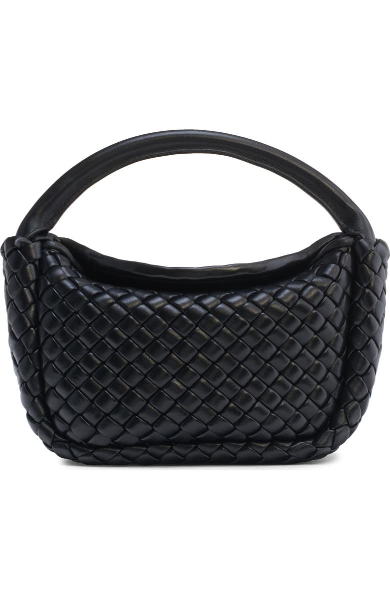 Bottega Veneta Mini Borsa Intrecciato Leather Top Handle Bag, Main, color, Black-M Brass