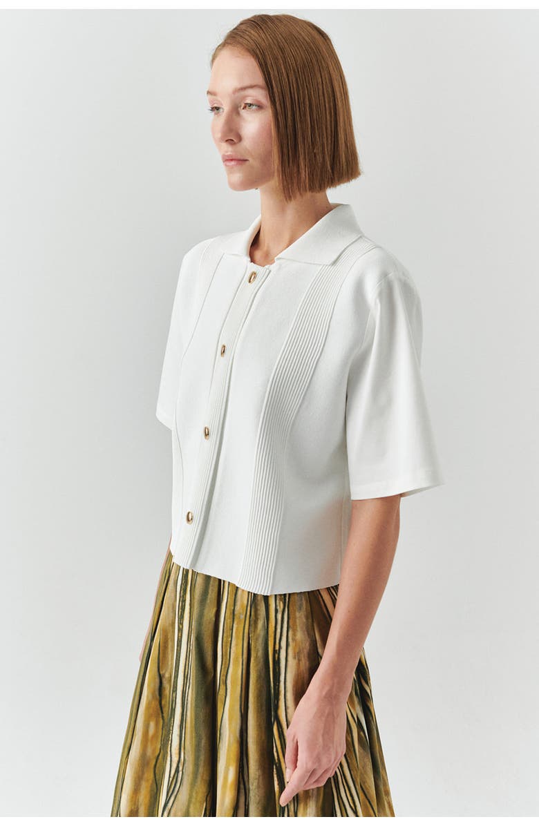 Exquise Marilyn Short Sleeve Poplin Shirt, Alternate, color, Ecru
