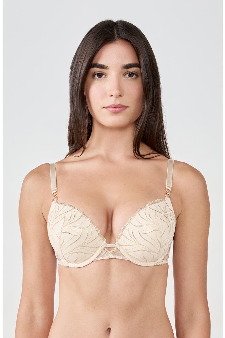 Envolee N°9 Underwire Bra, Alternate, color, BEIGE/ GOLD