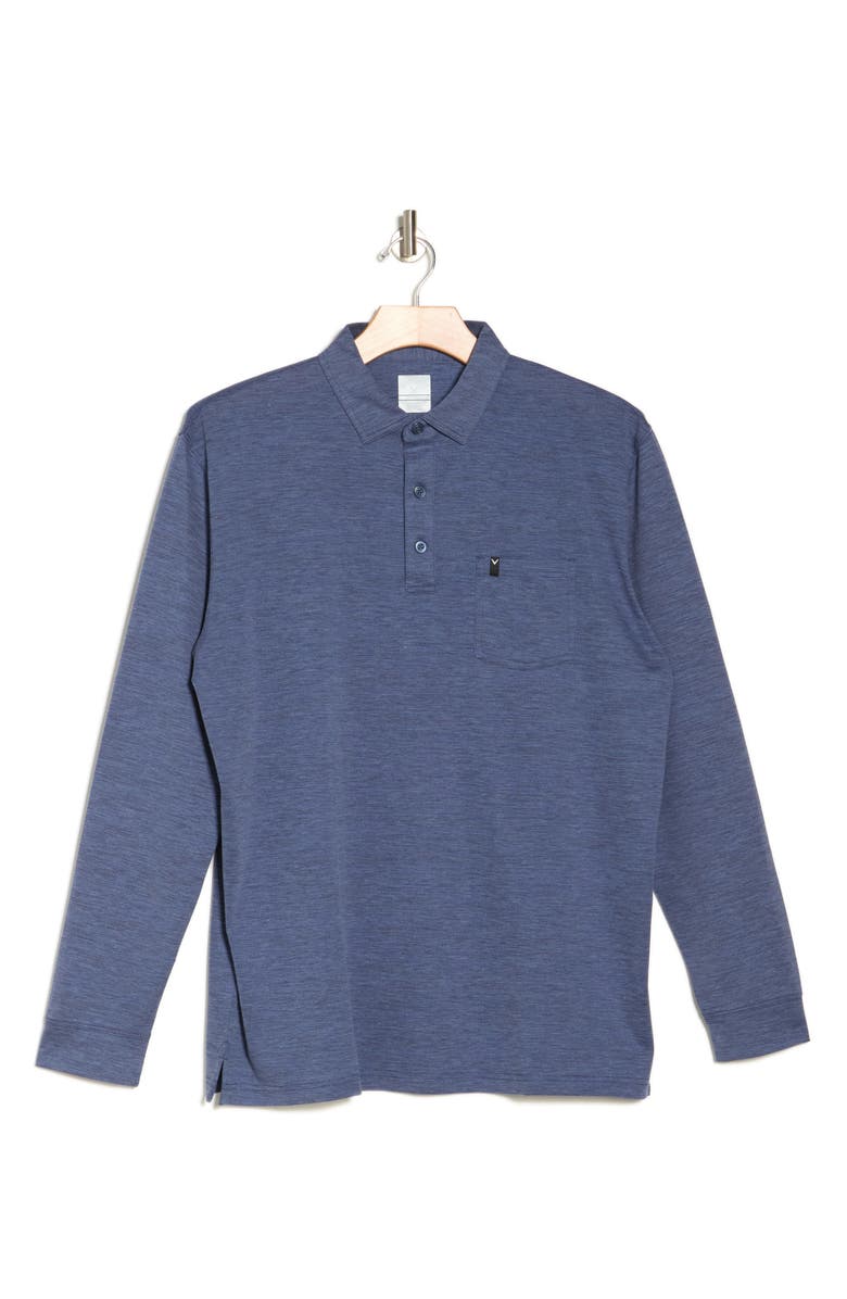 Callaway Golf<sup>®</sup> Crossover Long Sleeve Golf Polo, Alternate, color, Peacoat Heather