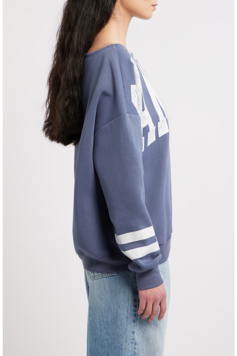 Game Day Off the Shoulder Graphic Sweatshirt, Alternate, color, GRISAILLE