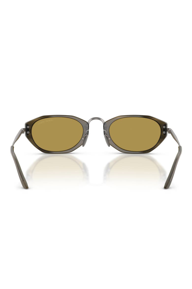 50mm Polarized Irregular Oval Sunglasses, Alternate, color, BROWN / GREEN TOP / GREEN