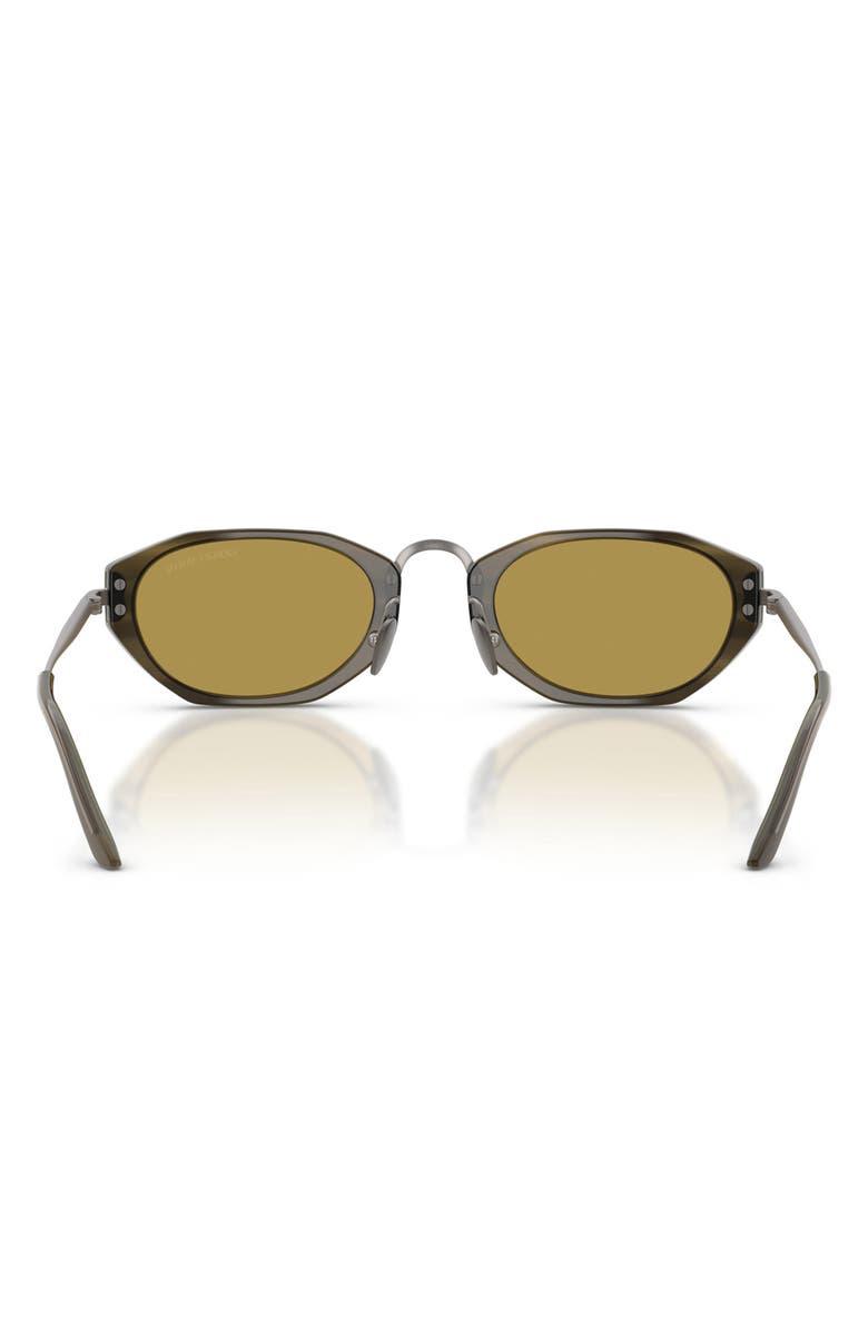 AX Armani Exchange 50mm Polarized Irregular Oval Sunglasses, Alternate, color, Brown / Green Top / Green