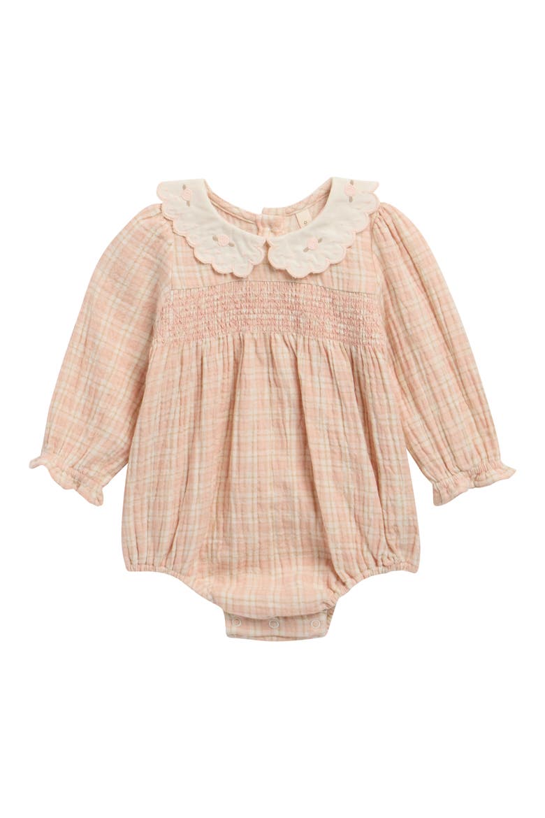 Callie Embroidered Collar Romper, Main, color, PINK