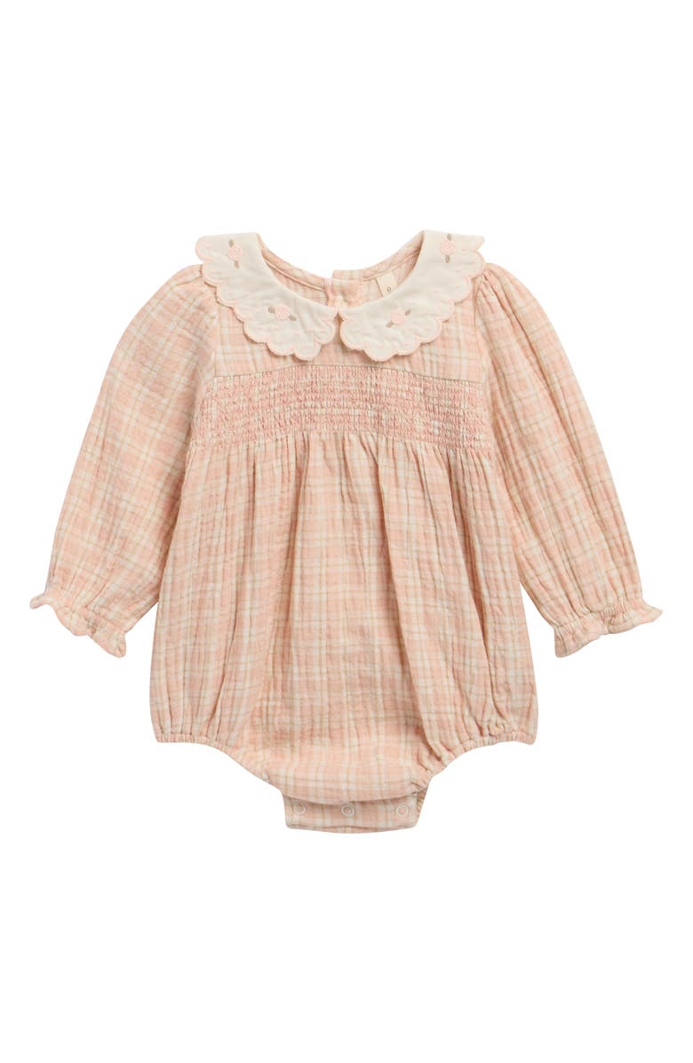 QUINCY MAE Callie Embroidered Collar Romper, Main, color, Pink