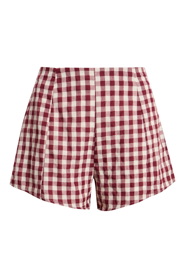 Landon Gingham High Rise Shorts, Alternate, color, BURGUNDY GINGHAM