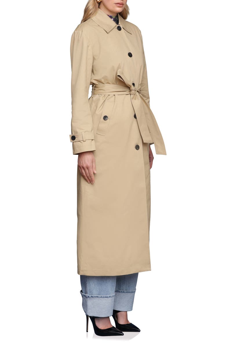 Avec Les Filles Belted Longline Trench Coat, Alternate, color, Khaki
