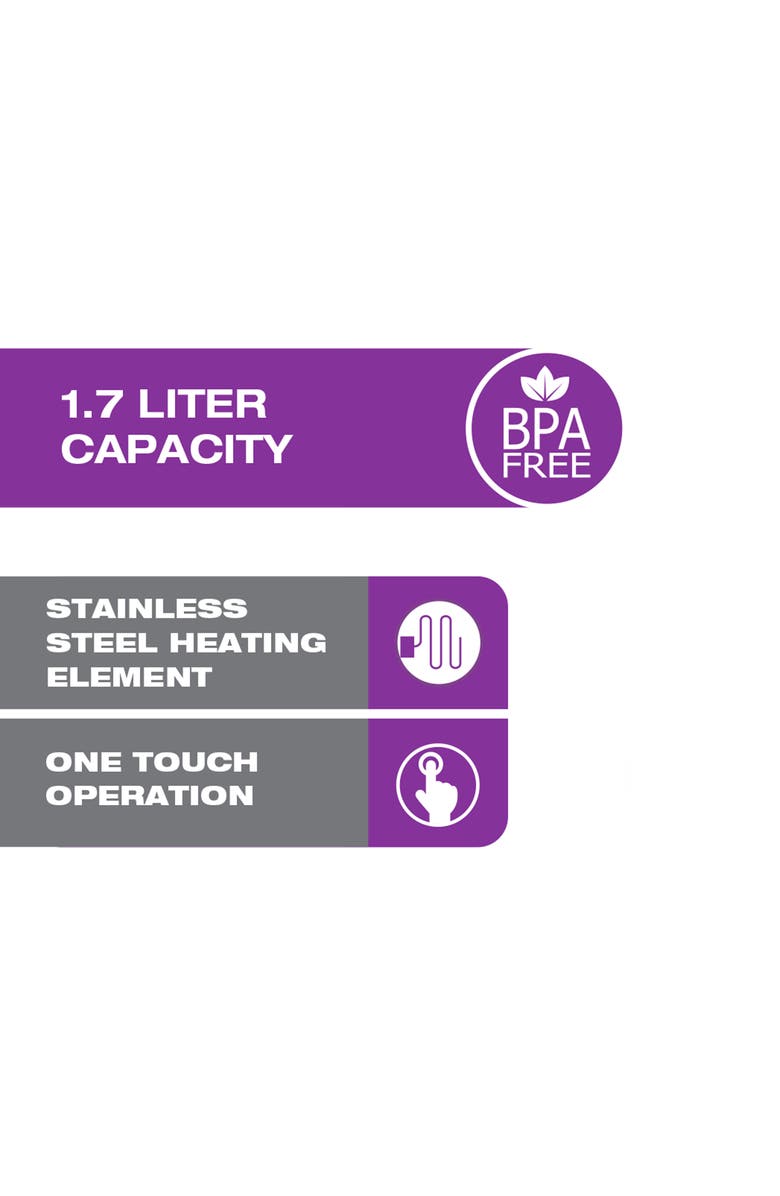 Salton Cordless Electric Kettle, Alternate, color, Black