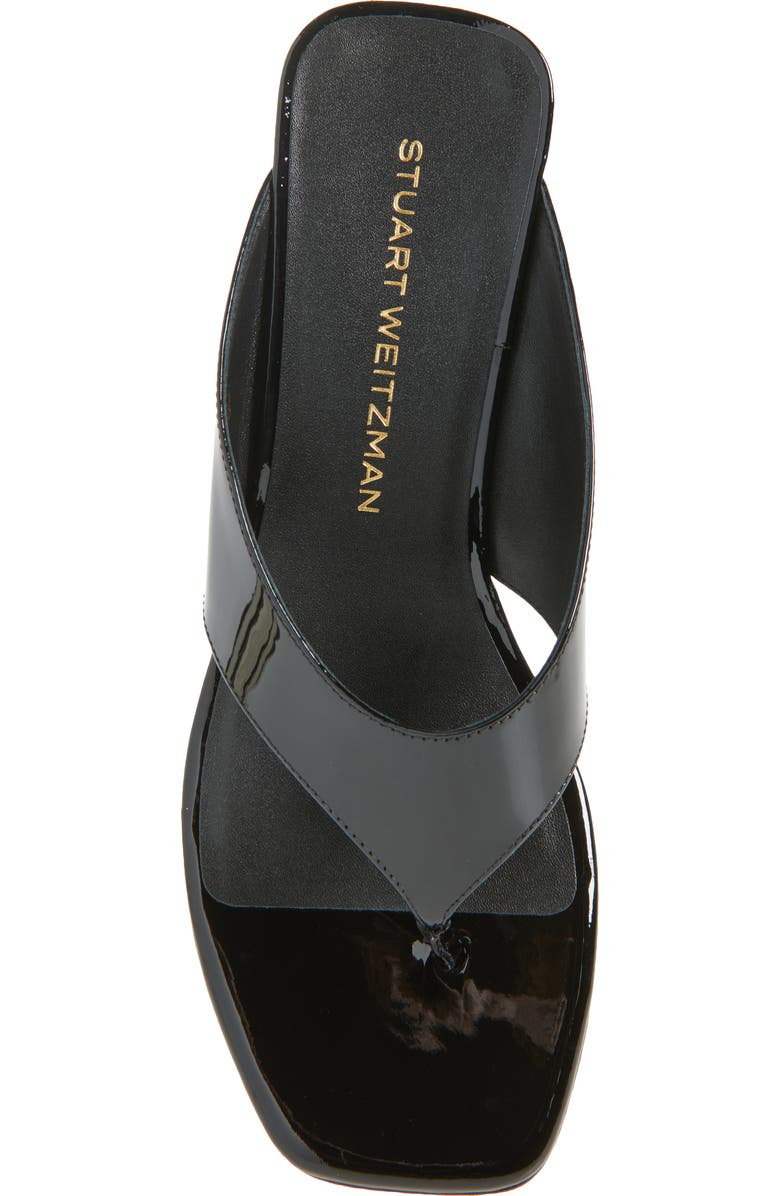 Stuart Weitzman Stassi 50 Thong Sandal, Alternate, color, Black/ New Camel