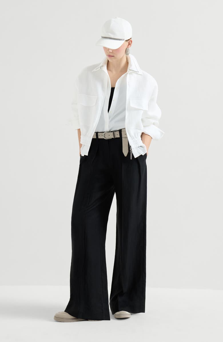 Brunello Cucinelli Sartorial Wide trousers, Alternate, color, Black