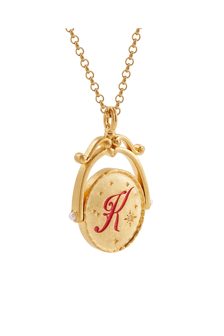 K Initial Kalmia Gold Spinner Chain Necklace, Alternate, color, Gold