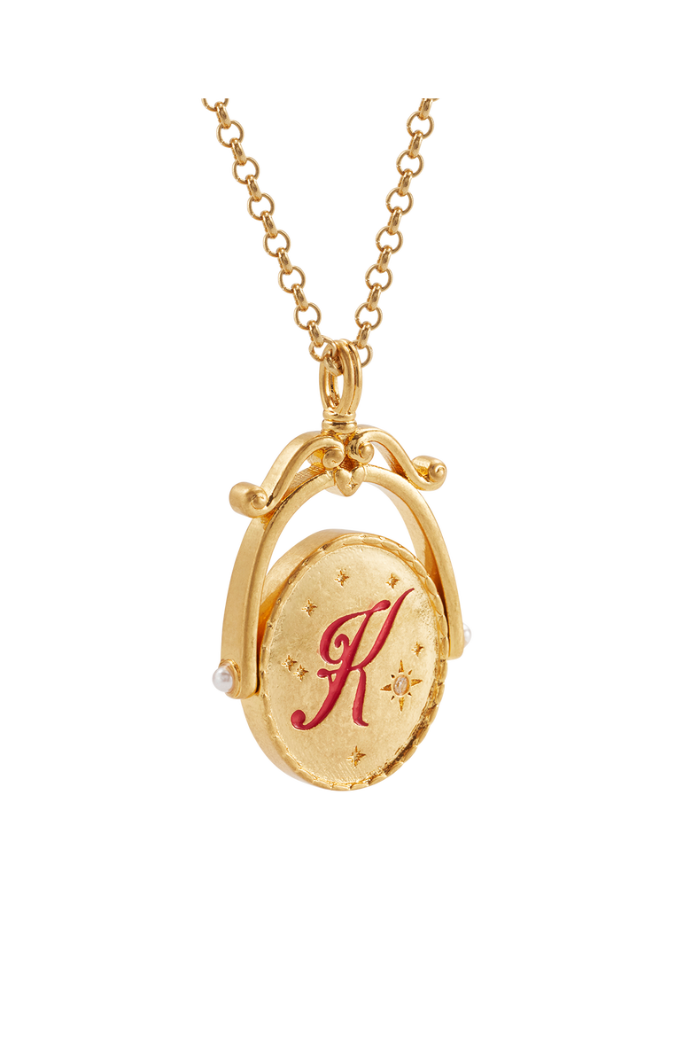 Fable England K Initial Kalmia Gold Spinner Chain Necklace, Alternate, color, Gold