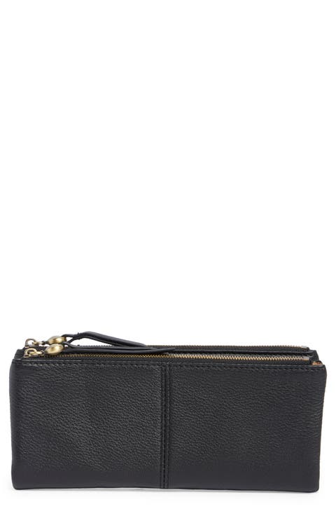 Keen Large Zip Top Leather Wallet