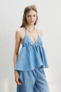 H&M Denim Halterneck Top