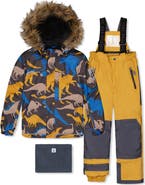 Deux par Deux Play Dinosaur Jacket & Reinforced Pants Two Piece Snowsuit