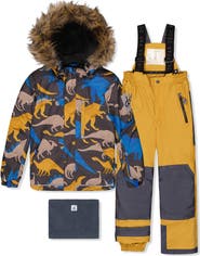 Deux par Deux Play Dinosaur Jacket & Reinforced Pants Two Piece Snowsuit
