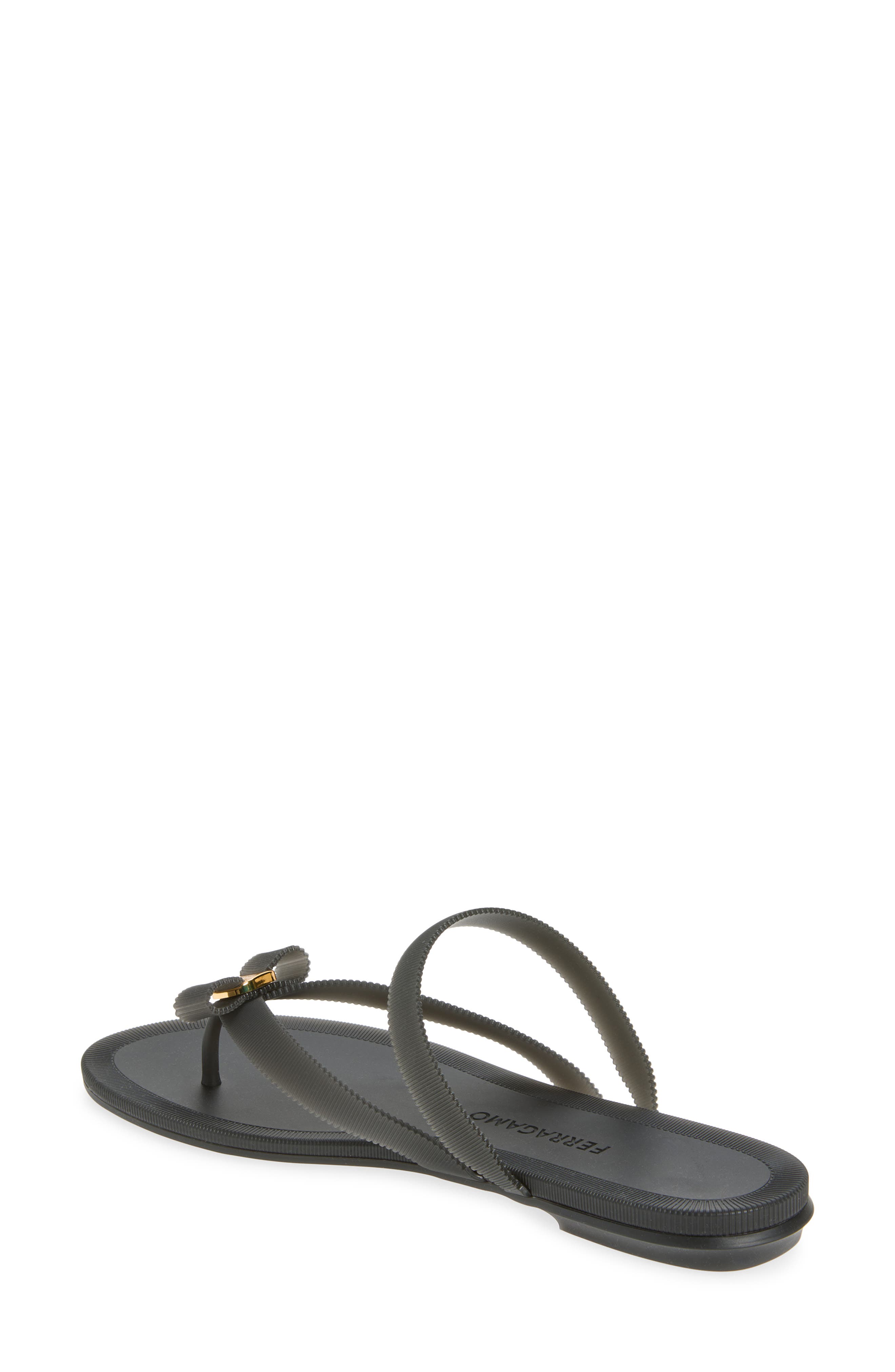 FERRAGAMO Vara Bow Jelly Sandal, Alternate, color, Nero Nero Giove