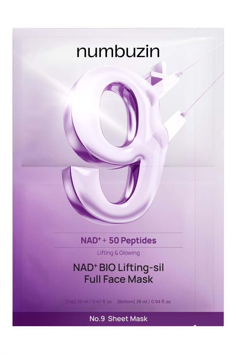 4-Pack No.9 NAD+ Bio Lifting-sil Full Face Mask & Lifting Band, Main, color, NO COLOR