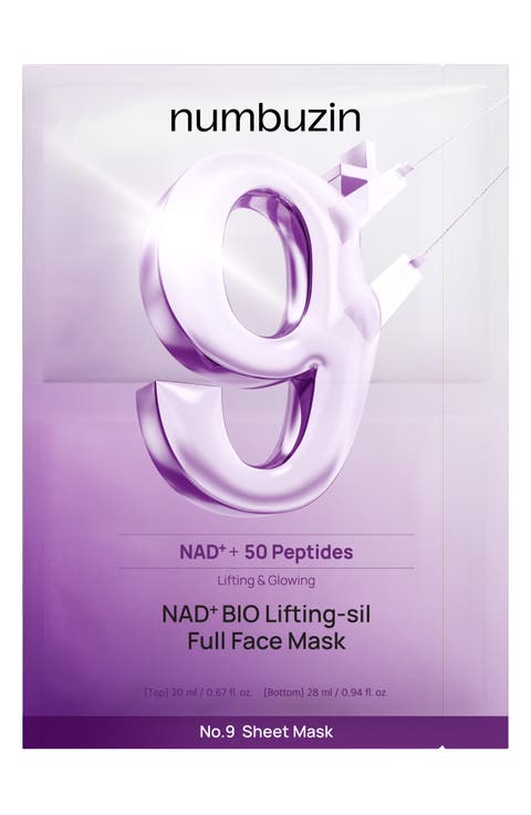 4-Pack No.9 NAD+ Bio Lifting-sil Full Face Mask & Lifting Band