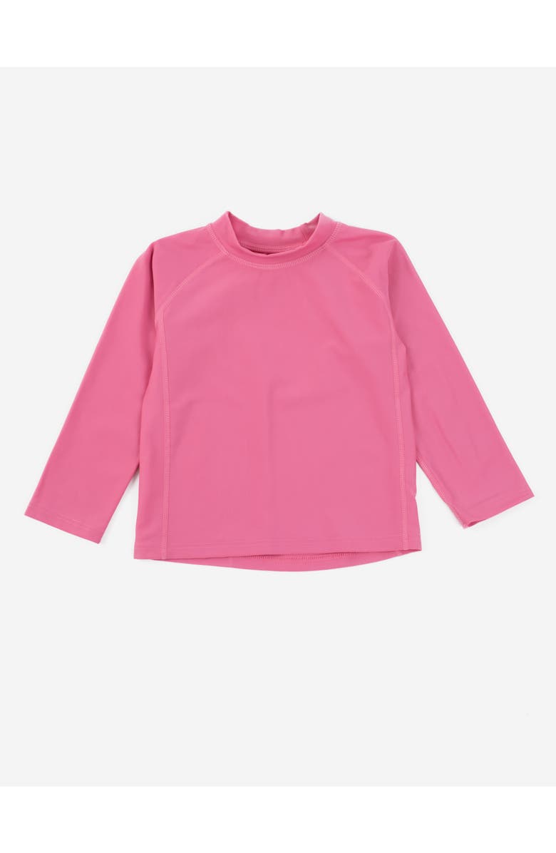 Leveret Kids Long Sleeve Rash Guard, UPF 50+ Swim Shirt, Main, color, Pink