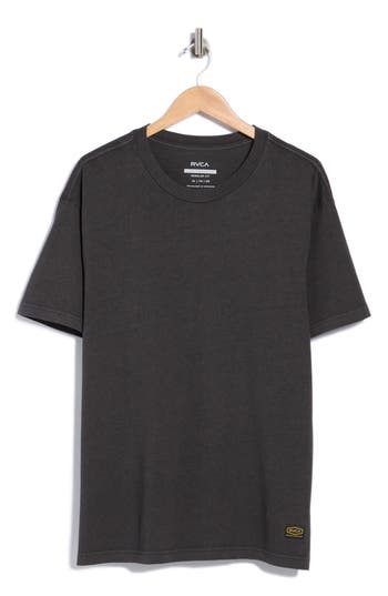 Rvca Midweight Cotton T-shirt In Black